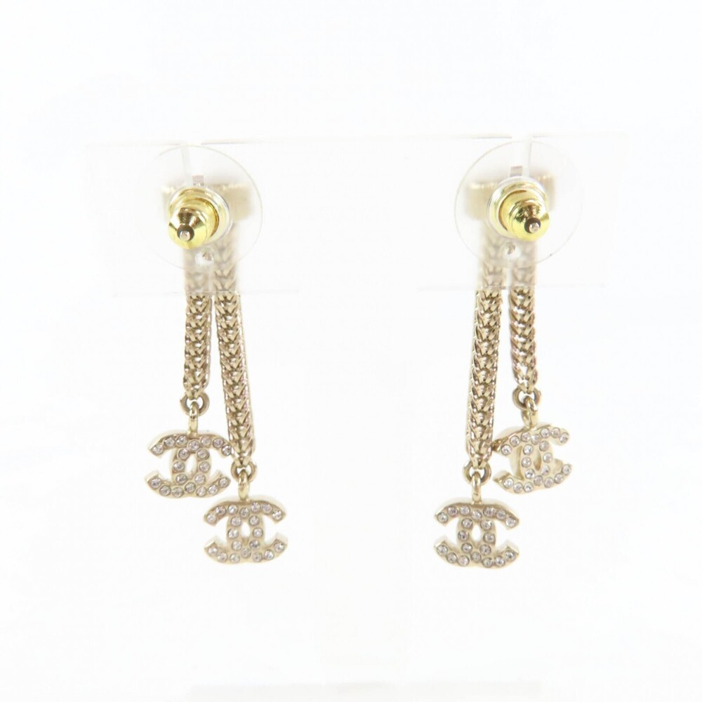CHANEL Gold Logo Earrings - Picture 4 of 8